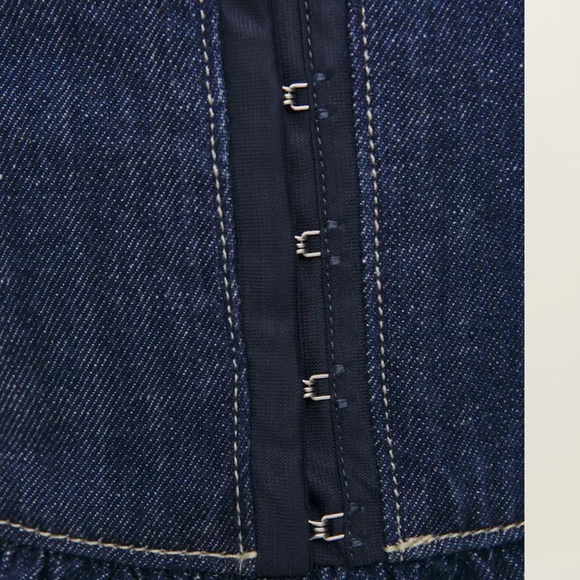 Reformation Tagliatelle Denim Midi Dress Blue - Size 6 - Picture 5 of 6